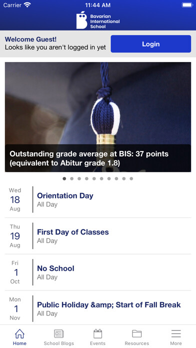 Emulate iPhone app Bavarian International School using MyAndroid