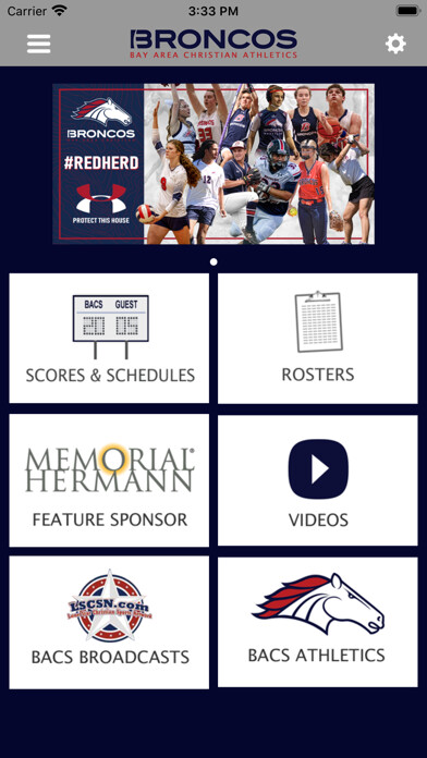 Emulate iPhone app Bay Area Christian Athletics using MyAndroid