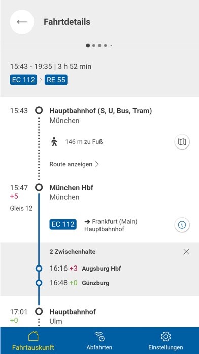 Emulate iPhone app Bayern-Fahrplan using MyAndroid