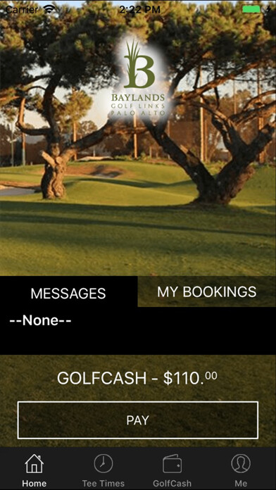Emulate iPhone app Baylands Golf Links Tee Times using MyAndroid