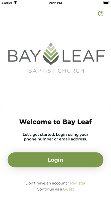 Emulate iPhone app Bay Leaf Baptist using MyAndroid