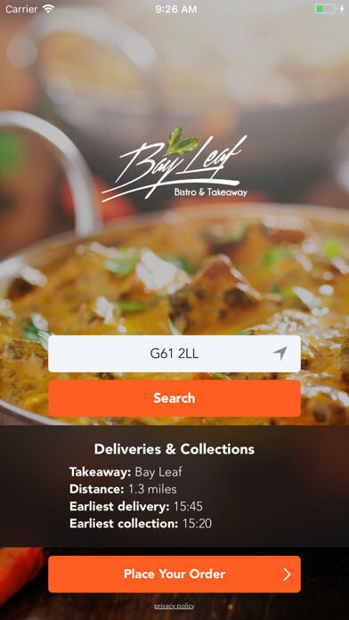 Emulate iPhone app Bay Leaf Bistro & Takeaway using MyAndroid Emulate iPhone app Bay Leaf Bistro & Takeaway using MyAndroid