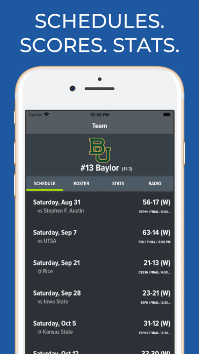 Emulate iPhone app Baylor Football Schedules using MyAndroid Emulate iPhone app Baylor Football Schedules using MyAndroid
