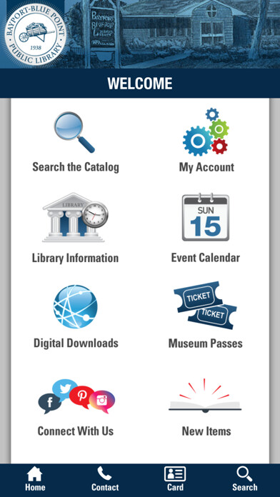 Emulate iPhone app Bayport-Blue Point Library using MyAndroid