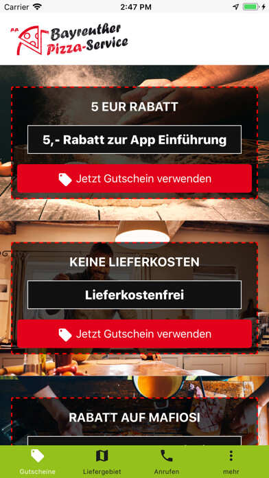 Emulate iPhone app Bayreuther Pizzaservice using MyAndroid Emulate iPhone app Bayreuther Pizzaservice using MyAndroid