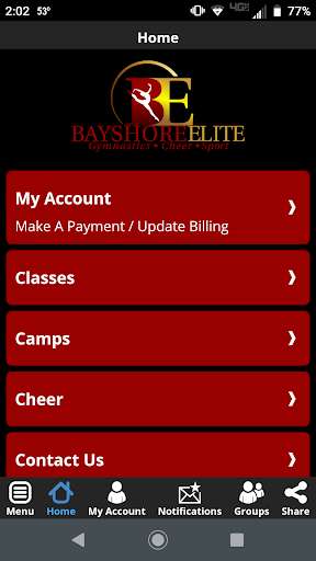 Emulate Android APK Bayshore Elite Gymnastics