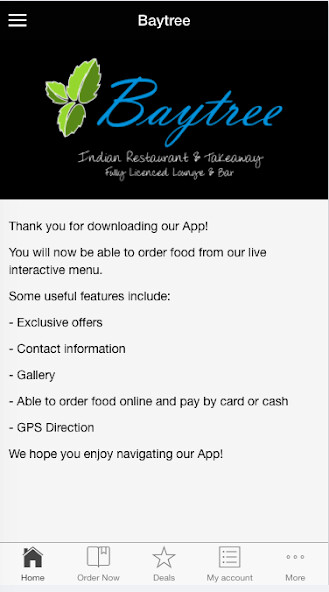Run android online APK Baytree Indian Restaurant from MyAndroid or emulate Baytree Indian Restaurant using MyAndroid Run android online APK Baytree Indian Restaurant from MyAndroid or emulate Baytree Indian Restaurant using MyAndroid