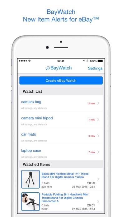Emulate iPhone app BayWatch - Alerts for eBay using MyAndroid Emulate iPhone app BayWatch - Alerts for eBay using MyAndroid