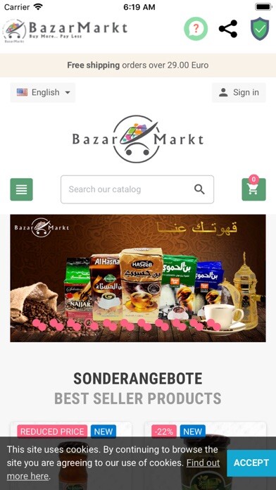 Emulate iPhone app Bazarmarkt using MyAndroid Emulate iPhone app Bazarmarkt using MyAndroid