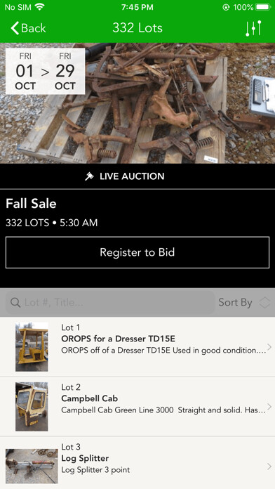 Emulate iPhone app BC Auctions using MyAndroid
