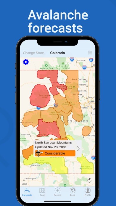 Emulate iPhone app BC Beta: Backcountry Ski App using MyAndroid