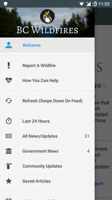Emulate Android APK BC Wildfires