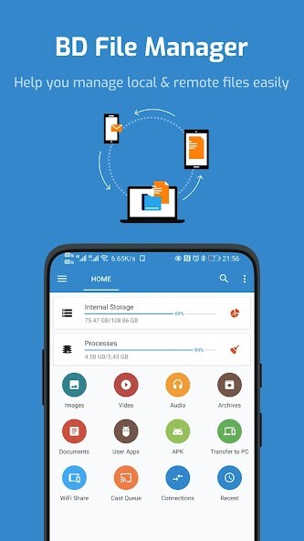 Run android online APK BD File Manager File Explorer from MyAndroid or emulate BD File Manager File Explorer using MyAndroid