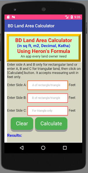 Emulate Android APK BD Land Area Calculator