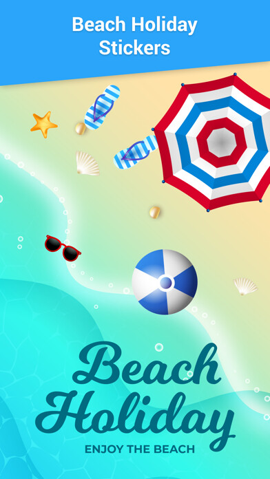 Emulate iPhone app Beach Holiday Stickers Pack using MyAndroid