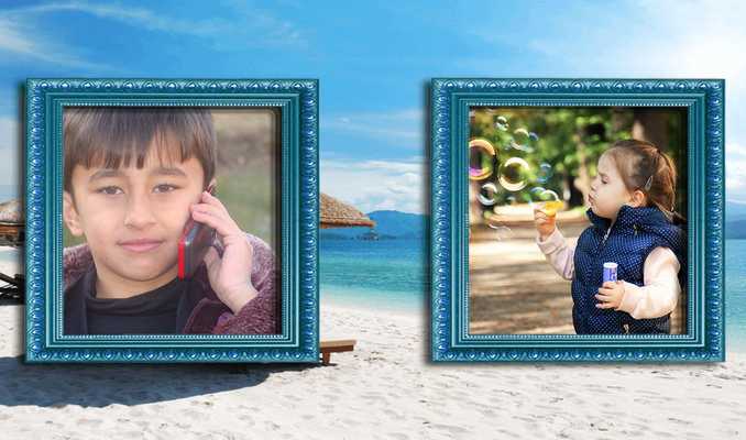 Emulate Android APK Beach Photo Frame : Dual