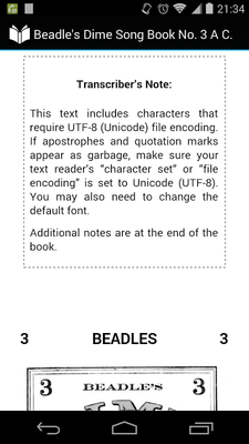 Emulate Android APK Beadles Dime Song Book No. 3