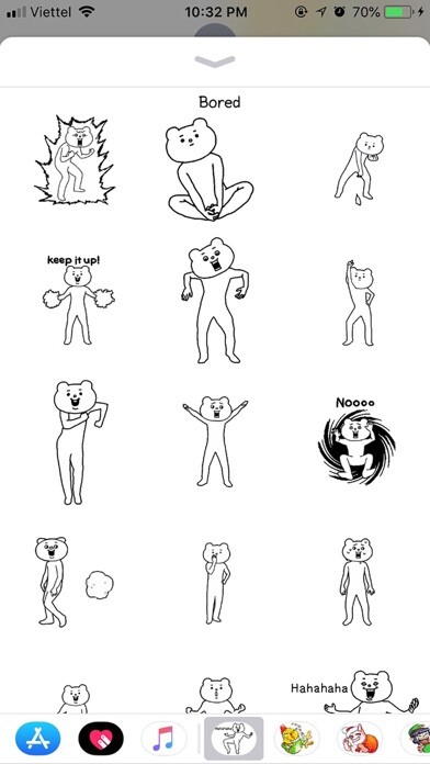 Emulate iPhone app Bear Betakkuma Funny Sticker using MyAndroid