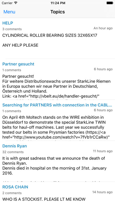 Emulate iPhone app BearingNet Forum using MyAndroid