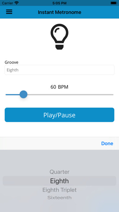 Emulate iPhone app BeatClikr - the Live Metronome using MyAndroid Emulate iPhone app BeatClikr - the Live Metronome using MyAndroid