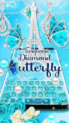 Emulate Android APK Beautiful Diamond Butterfly  Keyboard