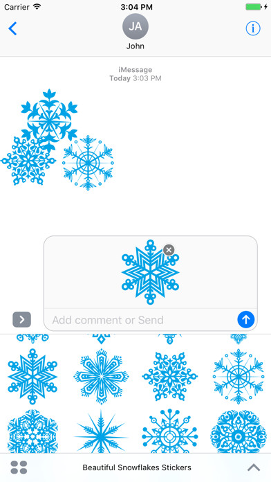 Emulate iPhone app Beautiful Snowflakes Stickers using MyAndroid Emulate iPhone app Beautiful Snowflakes Stickers using MyAndroid