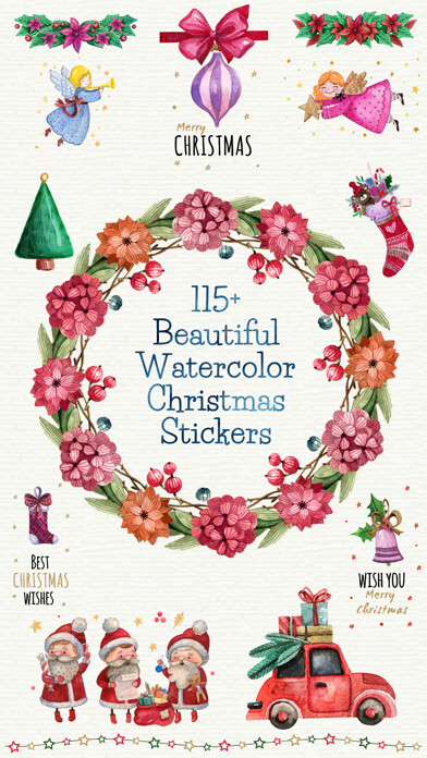 Emulate iPhone app Beautiful Watercolor Christmas using MyAndroid Emulate iPhone app Beautiful Watercolor Christmas using MyAndroid