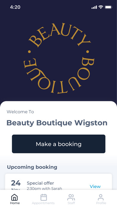 Emulate iPhone app Beauty Boutique Wigston using MyAndroid
