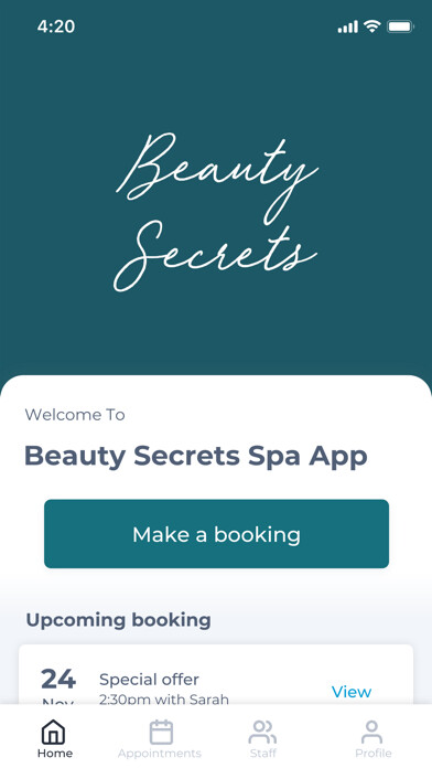 Emulate iPhone app Beauty Secrets Spa App using MyAndroid Emulate iPhone app Beauty Secrets Spa App using MyAndroid