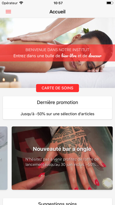Emulate iPhone app Beauty Success Fougères using MyAndroid Emulate iPhone app Beauty Success Fougères using MyAndroid