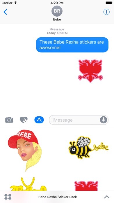 Emulate iPhone app Bebe Rexha Sticker Pack using MyAndroid Emulate iPhone app Bebe Rexha Sticker Pack using MyAndroid