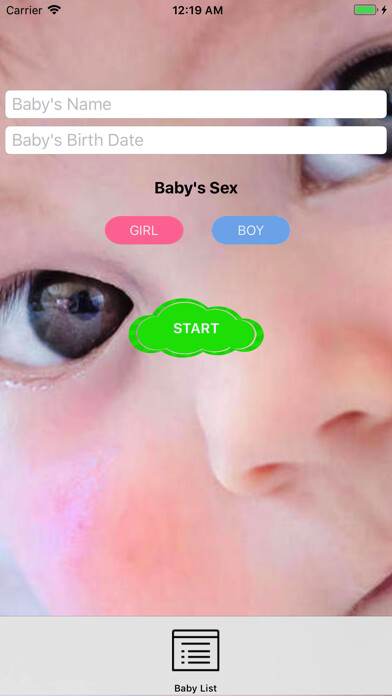 Emulate iPhone app Bebeto - Baby Development App using MyAndroid