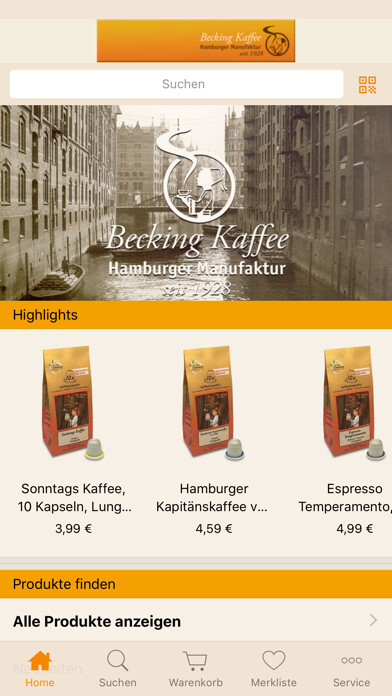 Emulate iPhone app Becking-Kaffeeshop using MyAndroid Emulate iPhone app Becking-Kaffeeshop using MyAndroid