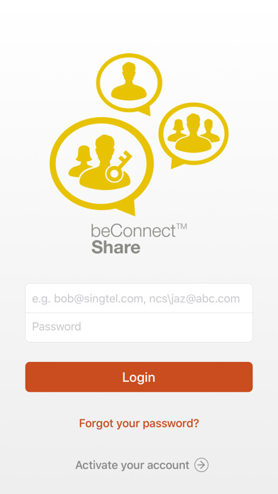 Emulate iPhone app beConnect™ Share using MyAndroid