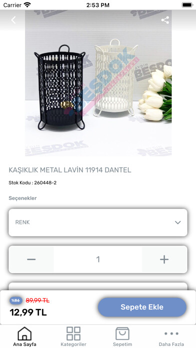 Emulate iPhone app Beşdok Mağazaları using MyAndroid
