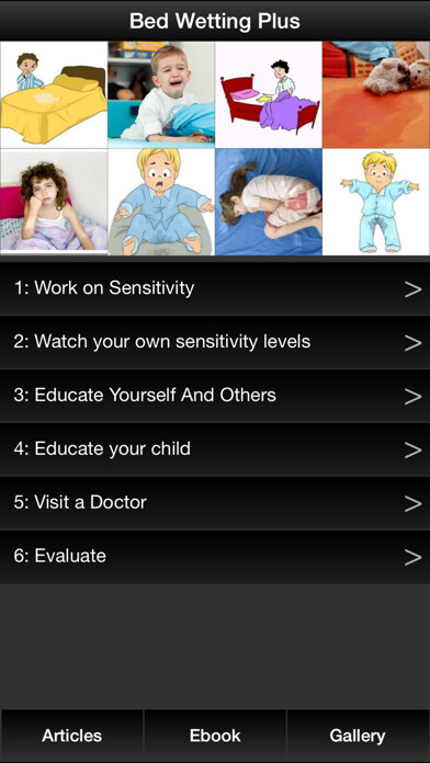 Emulate iPhone app Bed Wetting Plus - Everything You Need To Help Your Child Overcome Bedwetting ! using MyAndroid