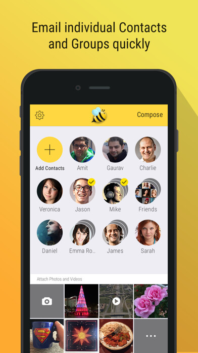 Emulate iPhone app Bee - Email Smart and Fast using MyAndroid