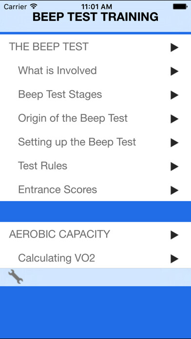 Emulate iPhone app Beep Test Training Guide using MyAndroid