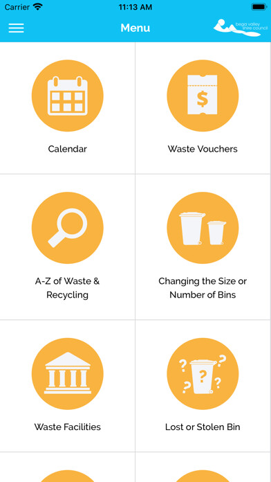 Emulate iPhone app Bega Valley Shire Waste Info using MyAndroid