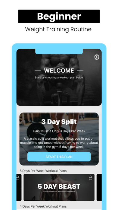 Emulate iPhone app Beginner Weight Training Plan using MyAndroid Emulate iPhone app Beginner Weight Training Plan using MyAndroid