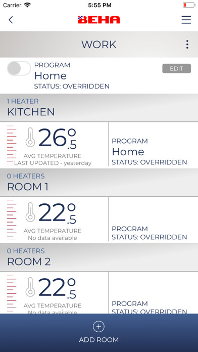 Emulate iPhone app BEHA SmartHeater using MyAndroid