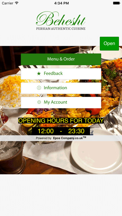 Emulate iPhone app Behesht Restaurant London using MyAndroid Emulate iPhone app Behesht Restaurant London using MyAndroid