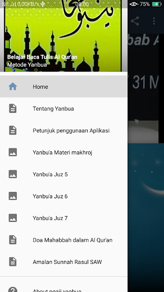 Run android online APK Belajar Al qura Yanbua jilid 5,6 dan 7 (offline) from MyAndroid or emulate Belajar Al qura Yanbua jilid 5,6 dan 7 (offline) using MyAndroid