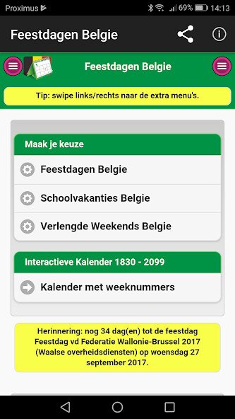 Run android online APK Belgian Holidays from MyAndroid or emulate Belgian Holidays using MyAndroid