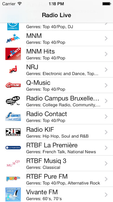 Emulate iPhone app Belgium Radio Live Player: België/Belgique/Belgien using MyAndroid