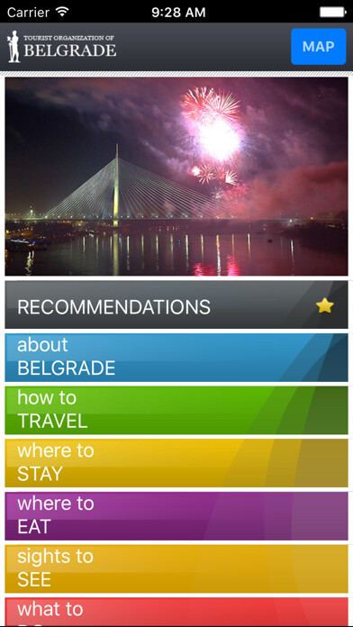 Emulate iPhone app Belgrade City Guide LITE using MyAndroid