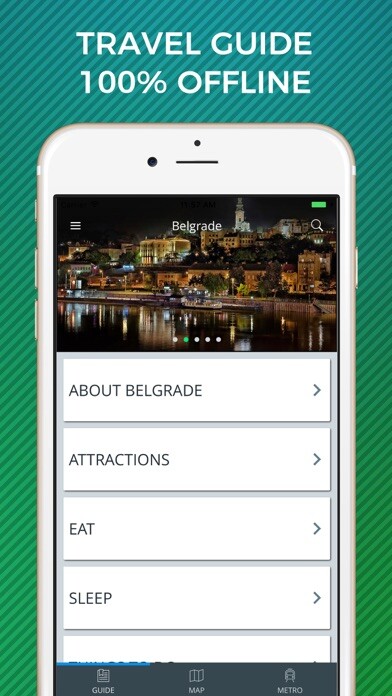 Emulate iPhone app Belgrade Travel Guide with Offline Street Map using MyAndroid