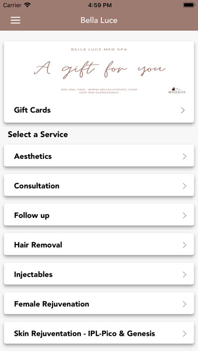 Emulate iPhone app Bella Luce Med Spa using MyAndroid Emulate iPhone app Bella Luce Med Spa using MyAndroid