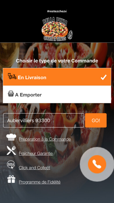 Emulate iPhone app Bella Pizza Aubervillers using MyAndroid