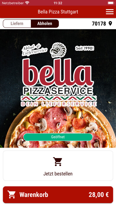 Emulate iPhone app Bella Pizza Stuttgart using MyAndroid Emulate iPhone app Bella Pizza Stuttgart using MyAndroid